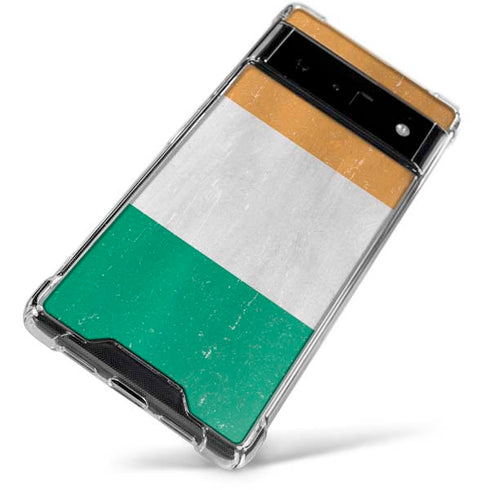 Ivory Coast Flag Distressed Google Pixel 6 Clear Case